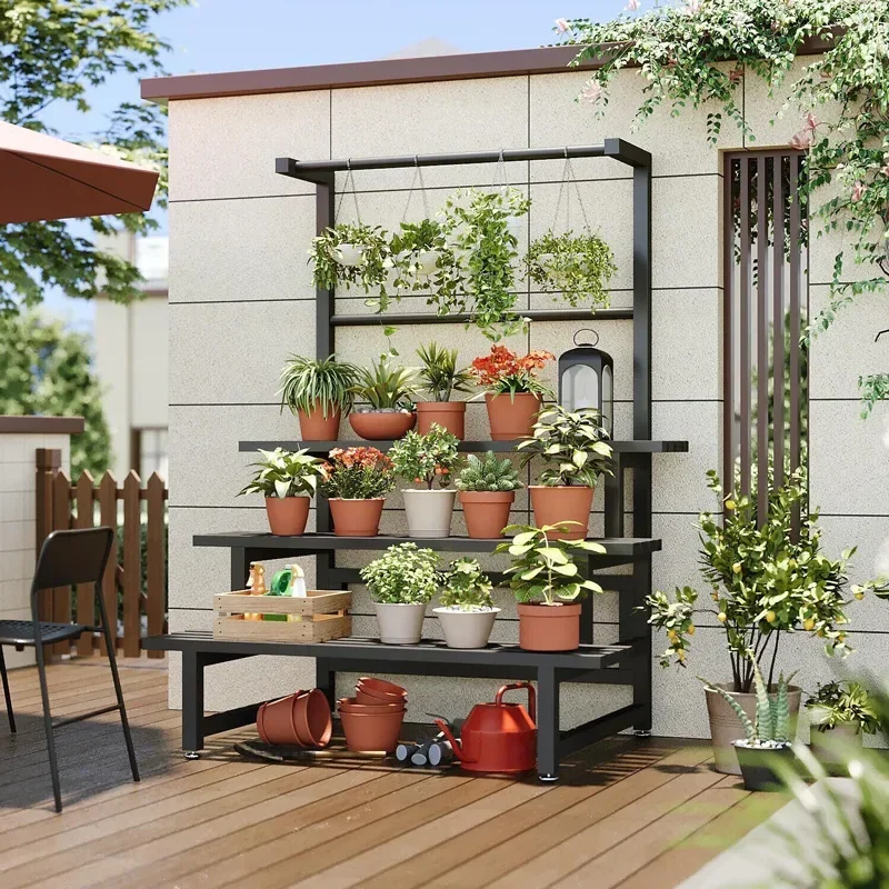 Tiered Display Plant Rack Shel - Outdoor Furniture Luxury ulasan dan harga