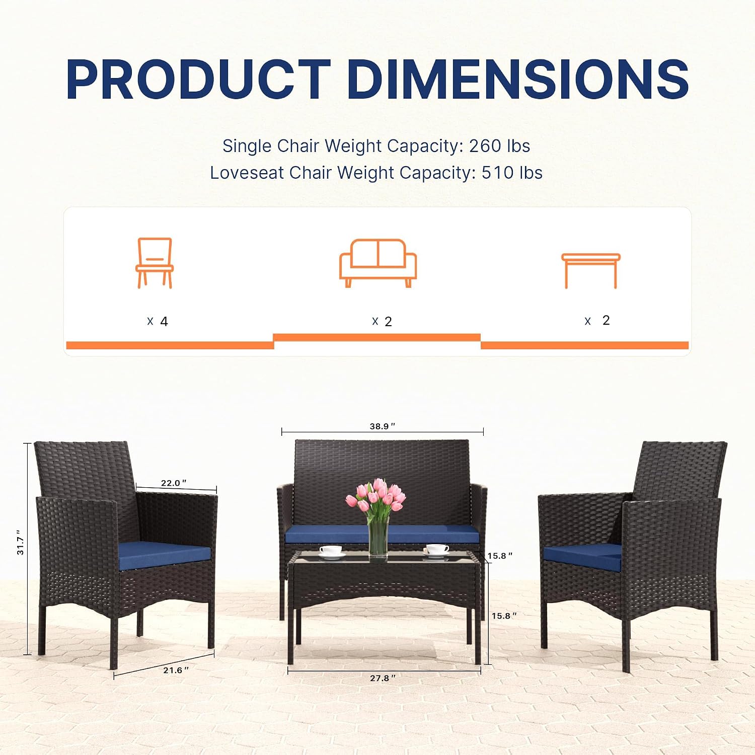 8 Pieces Patio Furniture Set,  - Outdoor Furniture Metal Chairs ulasan dan harga
