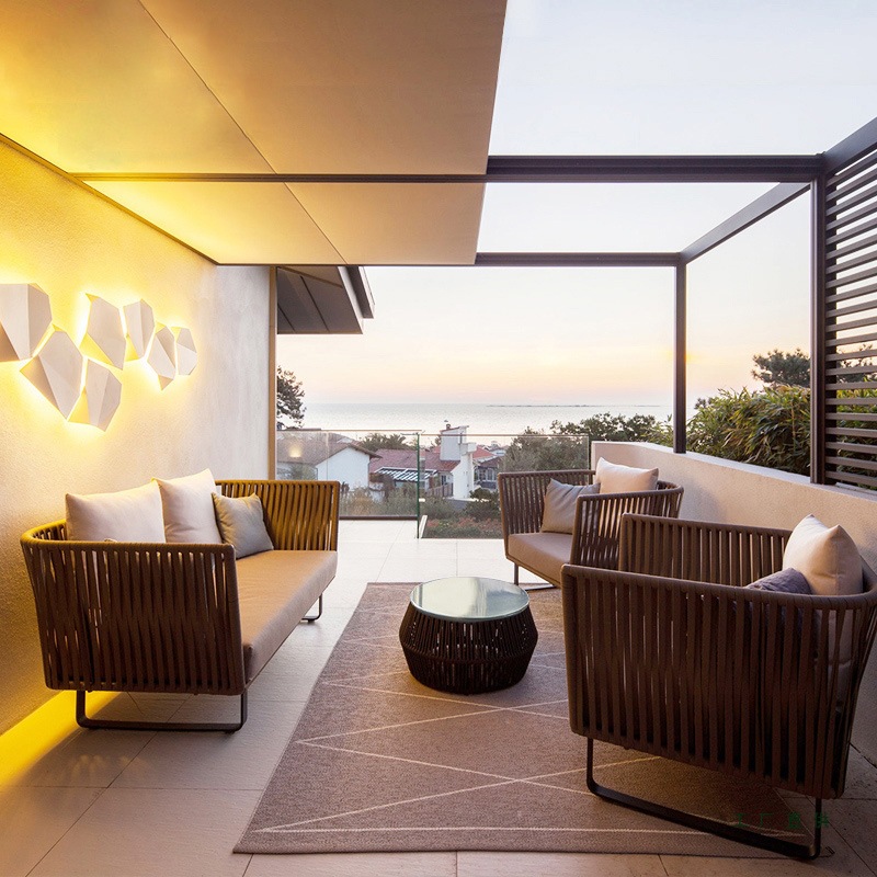 Outdoor Rattan Sofa Set Waterp - Outdoor Furniture Metal Chairs ulasan dan harga