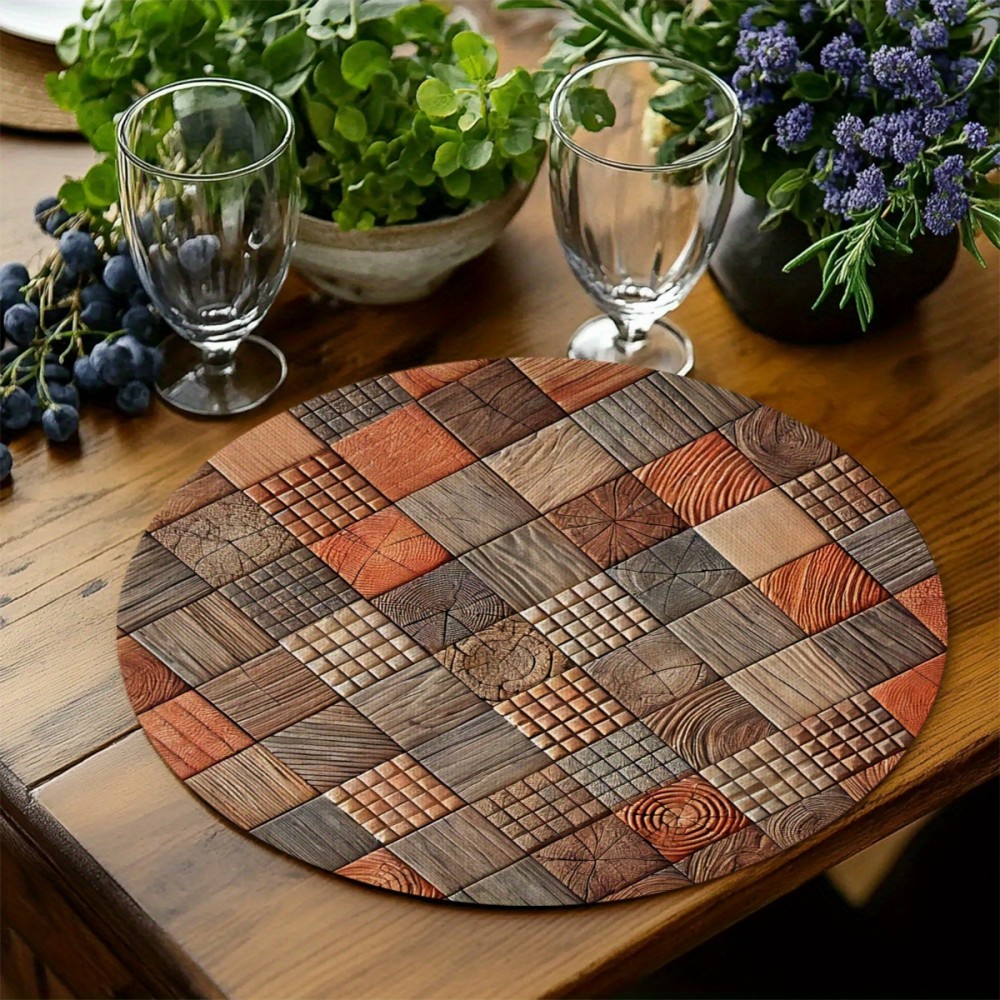 VIKAMA Round Placemat 4-Piece  - Outdoor Furniture Wood ulasan dan harga